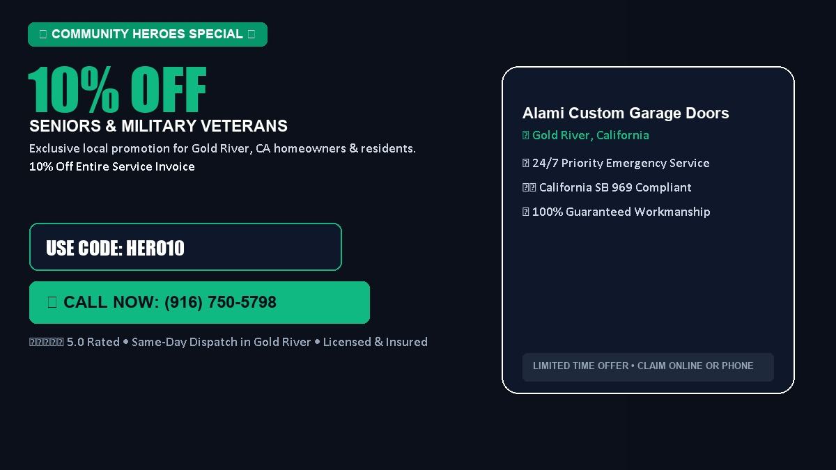 Alami Custom Garage Doors 10% OFF Seniors & Military Veterans in Gold River, CA